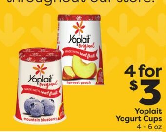 Weis Markets Yoplait yogurt cups offer