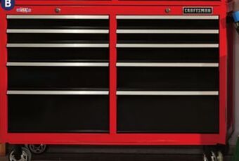 Lowe's 52-in 10-drawer steel rolling tool cabinet offer