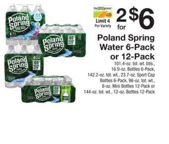 The Fresh Grocer Water 6-pack or 12-pack offer