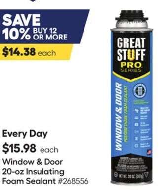 Lowe's Window & door 20-oz insulating foam sealant offer