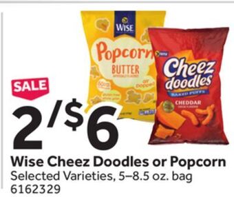Stop&Shop Wise cheez doodles or popcorn offer