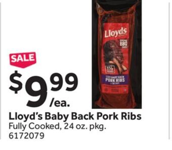Stop&Shop Lloyd's baby back pork ribs offer