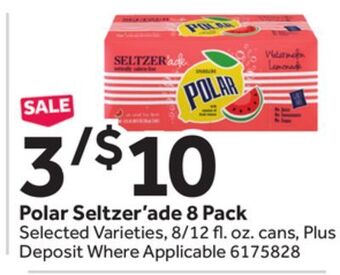 Stop&Shop Polar seltzer'ade 8 pack offer