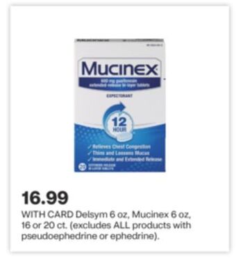 CVS Delsym 6 oz, mucinex 6 oz, 16 or 20 ct. offer