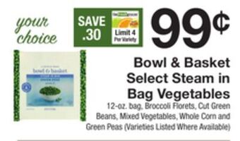 The Fresh Grocer Select steam in bag vegetables offer