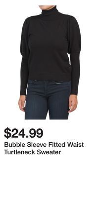 TJ Maxx Bubble sleeve fitted waist turtleneck sweater offer