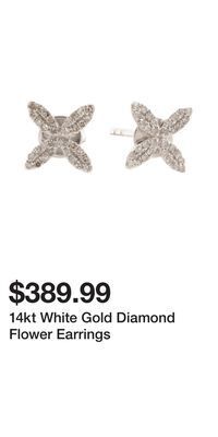 TJ Maxx 14kt white gold diamond flower earrings offer