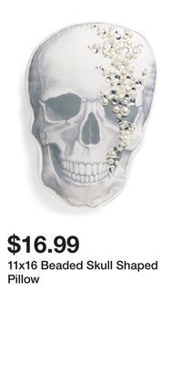 TJ Maxx 11x16 beaded skull shaped pillow offer