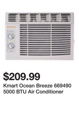 Kmart Kmart ocean breeze 669490 5000 btu air conditioner offer