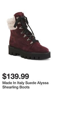 TJ Maxx Made in italy suede alyssa shearling boots offer