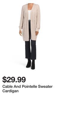 TJ Maxx Cable and pointelle sweater cardigan offer