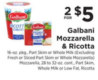 ShopRite Mozzarella & ricotta offer