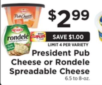 ShopRite Pub cheese or rondele spreadable cheese offer