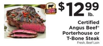 ShopRite Porterhouse or t-bone steak offer