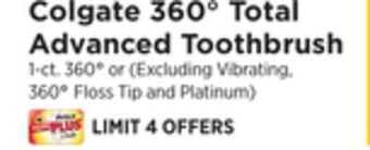 ShopRite 360° total advanced toothbrush offer