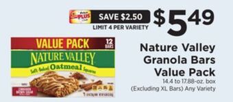 ShopRite Granola bars value pack offer