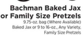 ShopRite Baked jax or family size pretzels offer