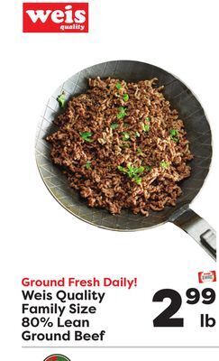 Weis Markets Weis quality family size 80% lean ground beef offer