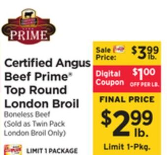 ShopRite Prime top round london broil offer
