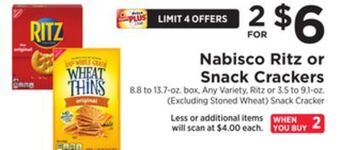 ShopRite Ritz or snack crackers offer