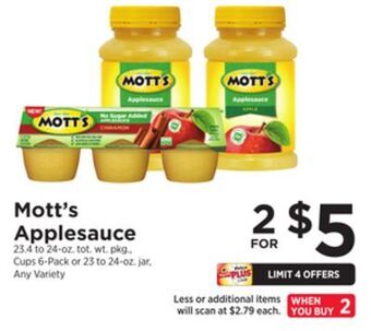 ShopRite Applesauce offer