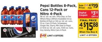 ShopRite Bottles 8-pack, cans 12-pack or nitro 4-pack offer