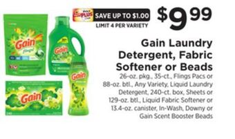 ShopRite Laundry detergent, fabric softener or beads offer