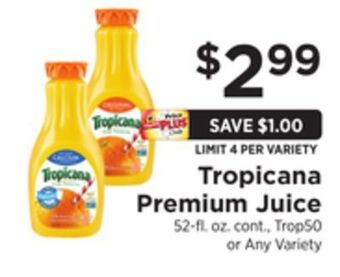 ShopRite Premium juice offer
