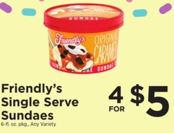 ShopRite Single serve sundaes offer
