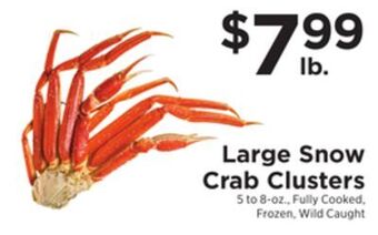 ShopRite Large snow crab clusters offer