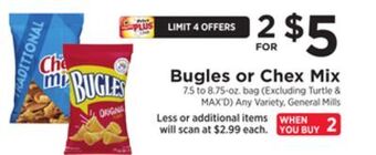 ShopRite Bugles or chex mix offer
