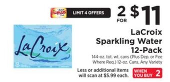 ShopRite Sparkling water 12-pack offer