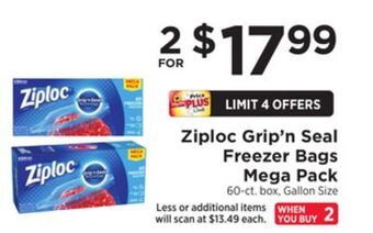 ShopRite Grip'n seal freezer bags mega pack offer