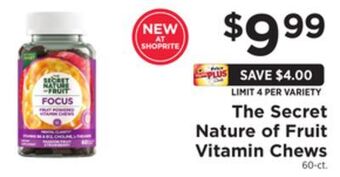 ShopRite The secret nature of fruit vitamin chews offer