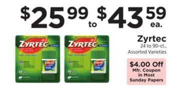 ShopRite Zyrtec offer