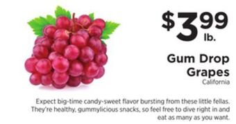 ShopRite Gum drop grapes offer