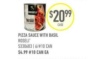 US Foods Chef's Store Pizza Sauce With Basil Roseli offer