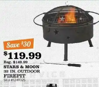 Stars & Moon 32 In. Outdoor Firepit