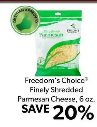 Commissary Freedom's Choice® Finely Shredded Parmesan Cheese, 6 Oz. offer