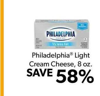 Commissary Philadelphia® Light Cream Cheese, 8 Oz. offer