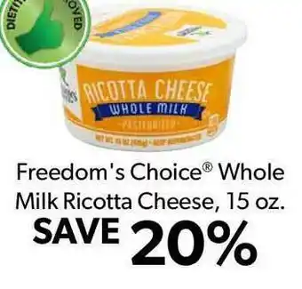 Commissary Freedom's Choice® Whole Milk Ricotta Cheese, 15 Oz. offer