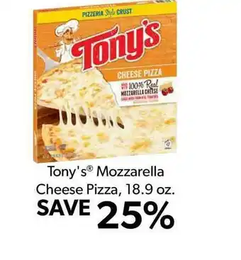 Commissary Tony's® Mozzarella Cheese Pizza, 18.9 Oz. offer
