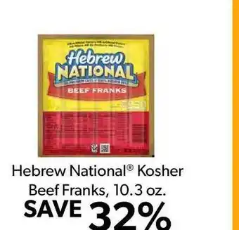 Commissary Hebrew National® Kosher Beef Franks, 10.3 Oz. offer
