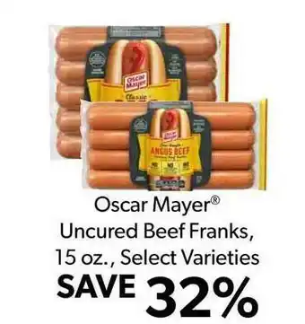 Commissary Oscar Mayer® Uncured Beef Franks, 15 Oz. offer