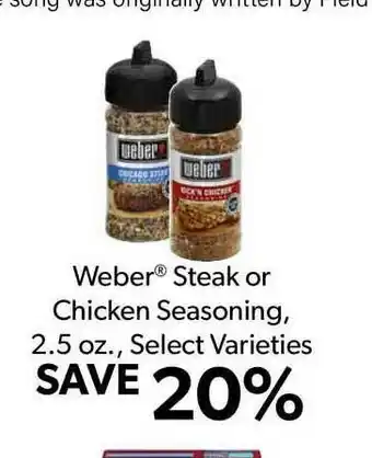 Commissary Weber® Steak Or Chicken Seasoning 2.5 Oz. offer