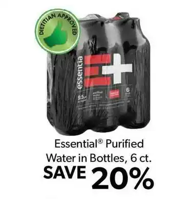 Commissary Essential® Purified Water In Bottles, 6 Ct offer