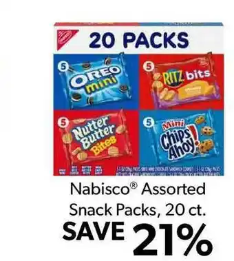 Commissary Nabisco® Assorted Snack Packs 20 Ct. offer
