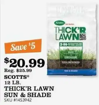 McLendon Scotts® 12 Lb. Thick'r Lawn Sun & Shade offer