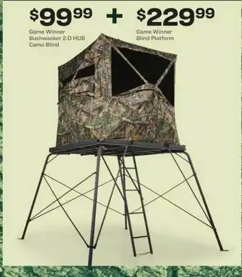 Academy Game Winner Bushwacker 2.0 Hub Camo Blind + Game Winner Blind Platform offer