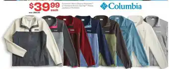 Academy Columbia® Men's Steens Mountain™ Or Women's Benton Springs™ Fleece Jackets Or Pullovers offer